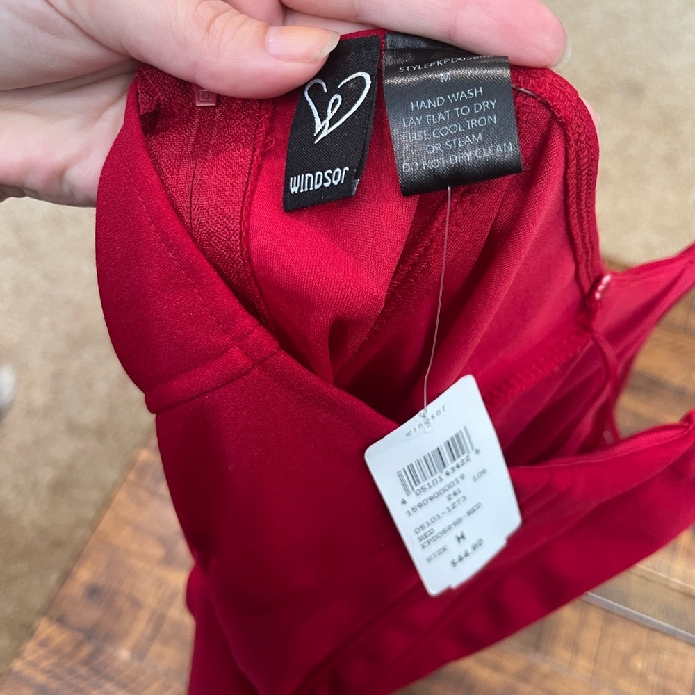 Windsor Red Mini Strapless Rouched Corset Dress - Picture 3 of 3